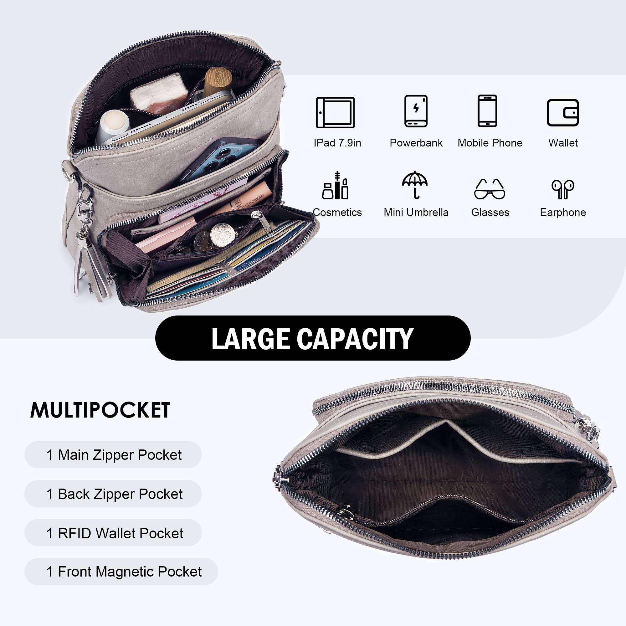 Tassel Charm Crossbody Bag for Women -  by Handbags Specialist Headquarter | Available at Handbags Specialist Headquarter