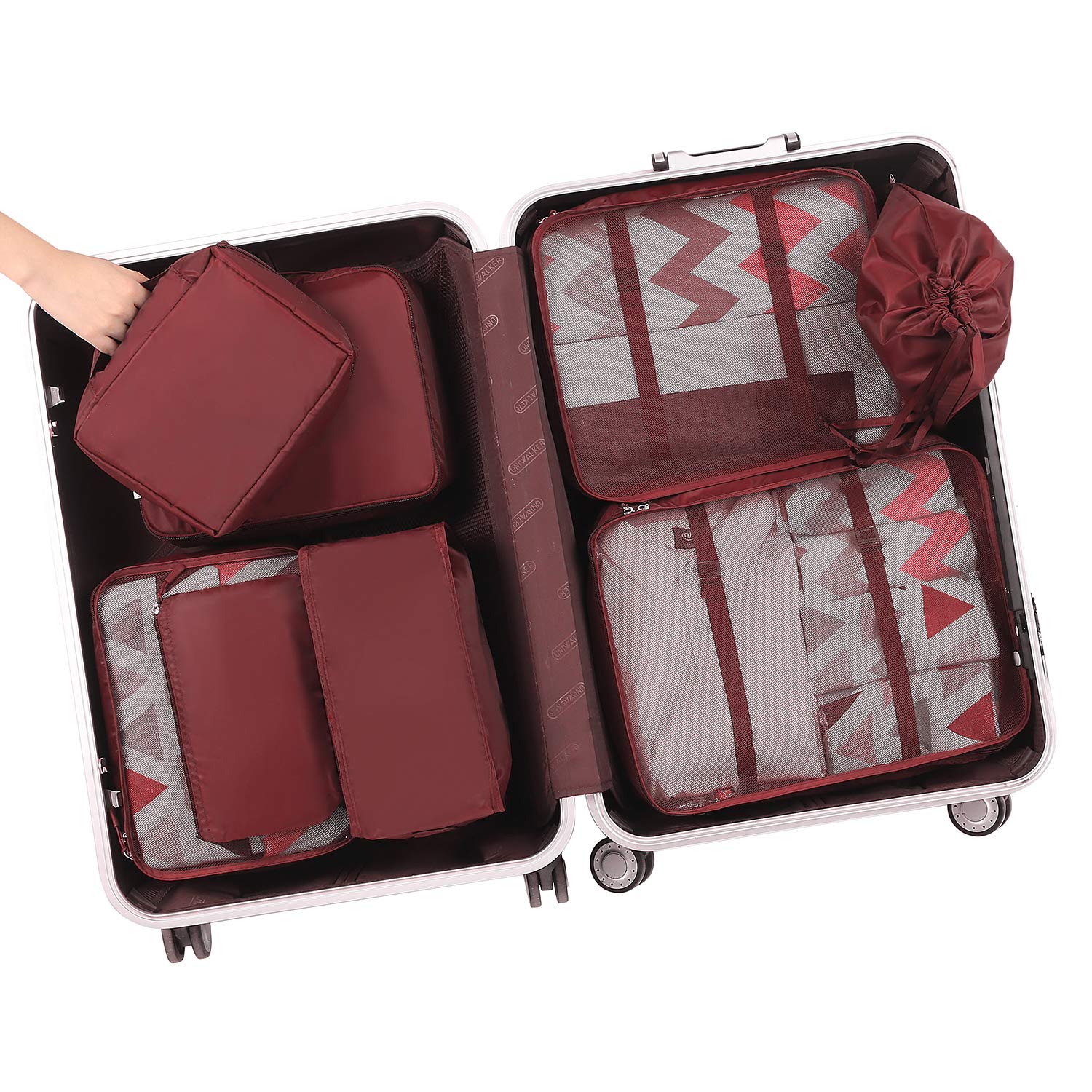 TravelMate 8-Piece Packing Cubes - Luggage Travel Bags by Handbags Specialist Headquarter | Available at Handbags Specialist Headquarter