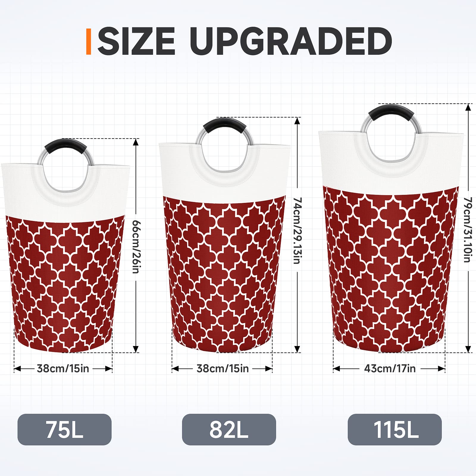 Collapsible Hamper Bag - Grey - Laundry Baskets by Handbags Specialist Headquarter | Available at Handbags Specialist Headquarter