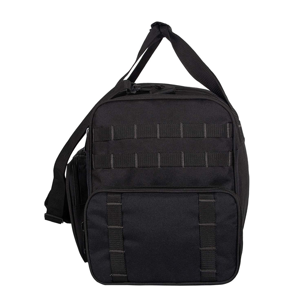 K-Cliffs Heavy Duty Tactical Range Duffel Quality Gear Travel Sports Gym Equipment Bag Military Molle Lockable Zippers with US Flag Patch 27 Inch Black – ##variant## 