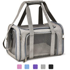 PawsVoyage: Grey TSA-Approved Pet Carrier (15lbs Max) -  by Handbags Specialist Headquarter | Available at Handbags Specialist Headquarter