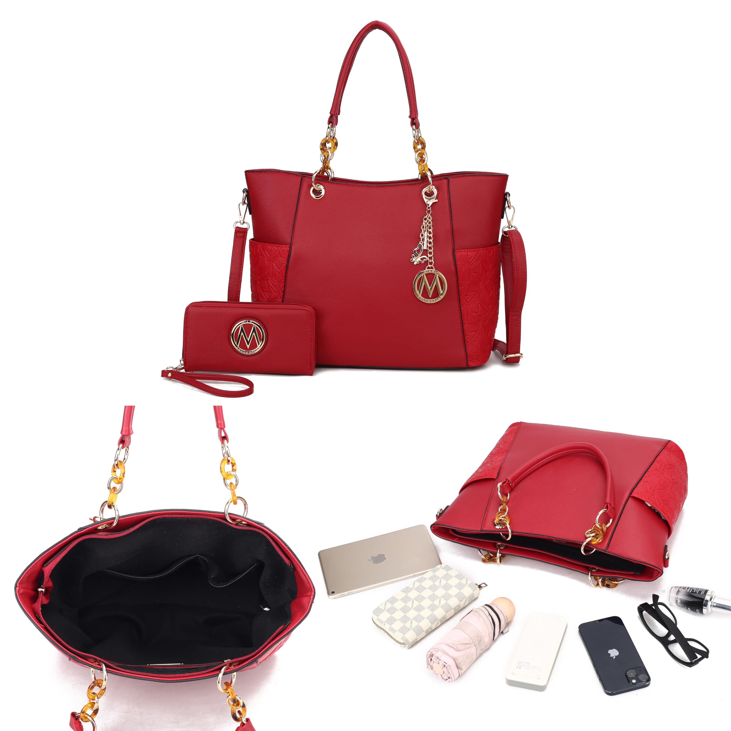 MKF Collection Vegan Leather Tote & Wallet Set