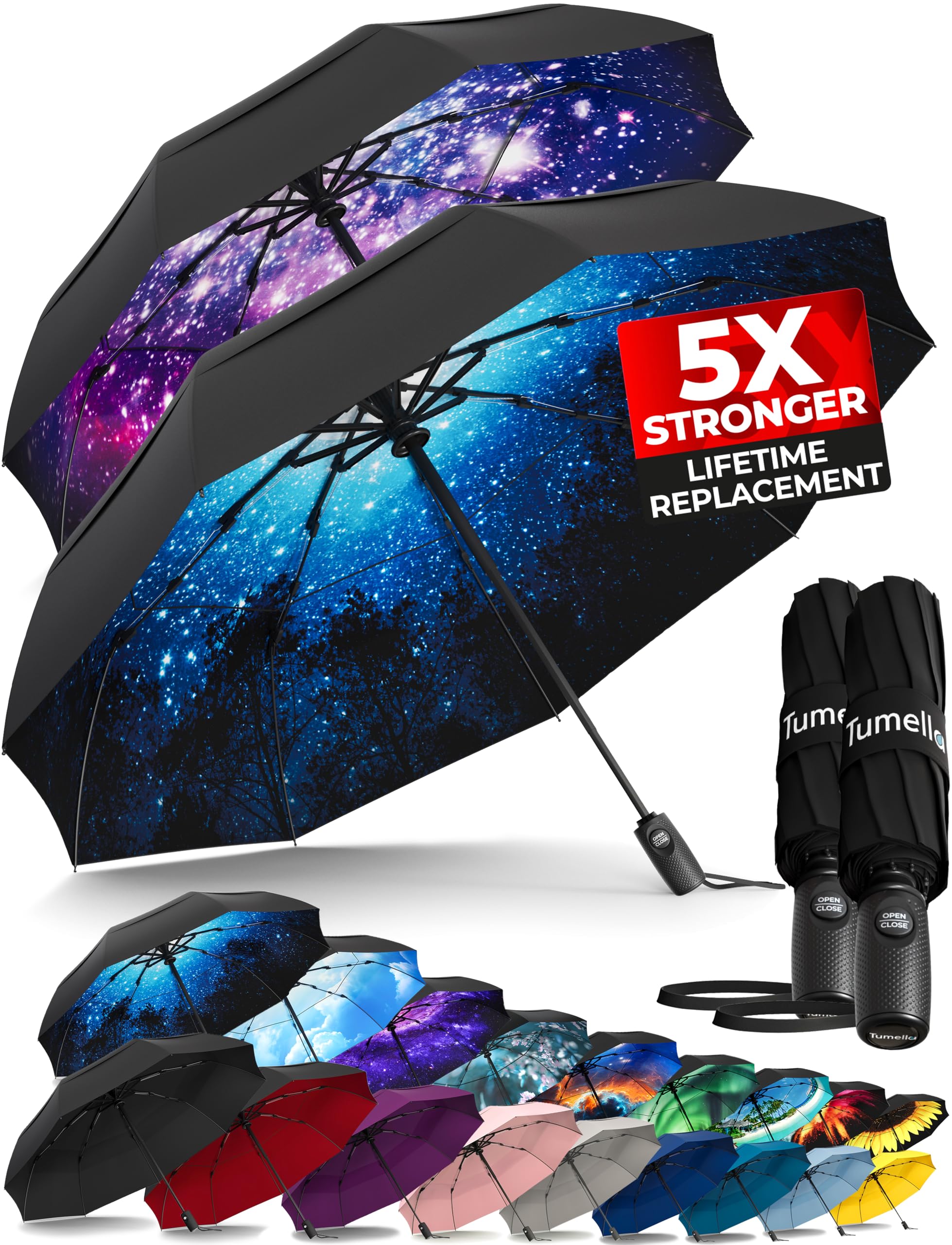 TUMELLA Elite Windproof Travel Umbrella -  by Handbags Specialist Headquarter | Available at Handbags Specialist Headquarter