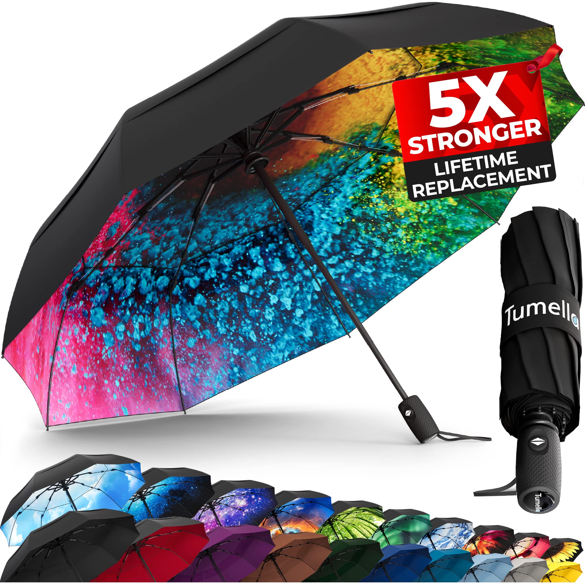 TUMELLA Elite Windproof Travel Umbrella -  by Handbags Specialist Headquarter | Available at Handbags Specialist Headquarter