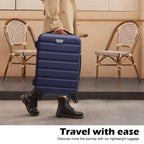 Coolife 3-Piece Hardshell Luggage Set - Navy