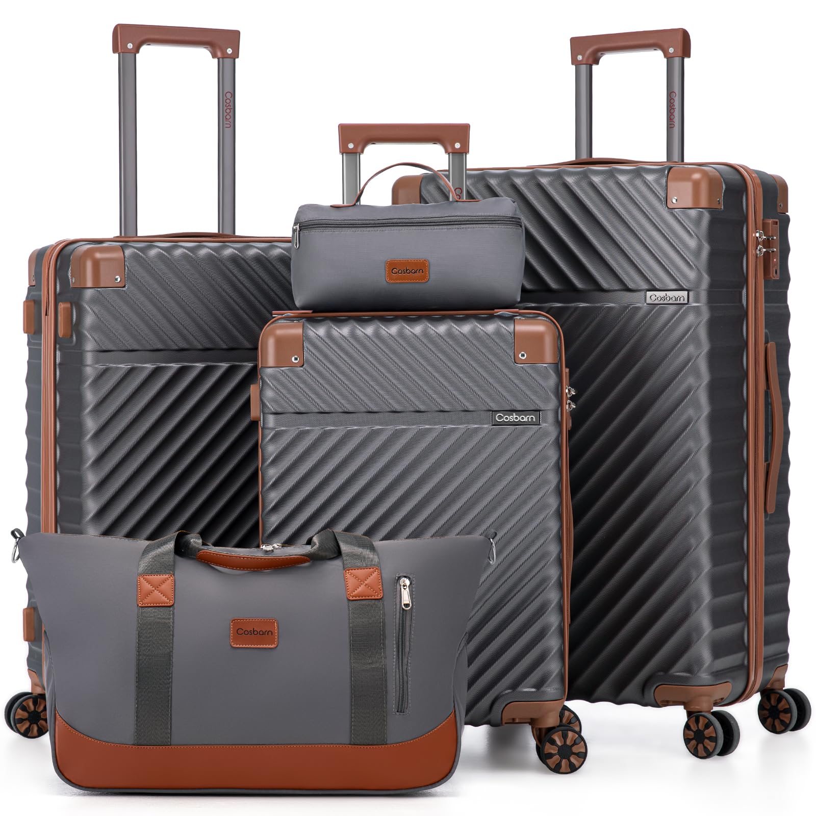 Cosbarn 5-Piece Hardshell Luggage Set - Dark Blue