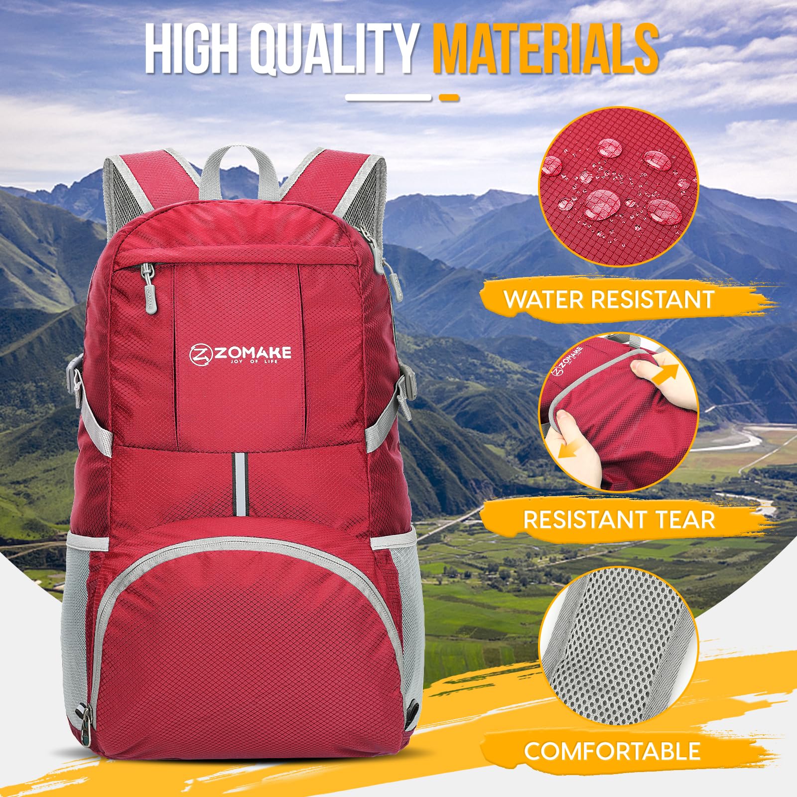 ZOMAKE 35L Compact Waterproof Hiking Backpack - Backpack Bags by Handbags Specialist Headquarter | Available at Handbags Specialist Headquarter