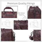 Leather Travel Duffel Bag for Men & Women