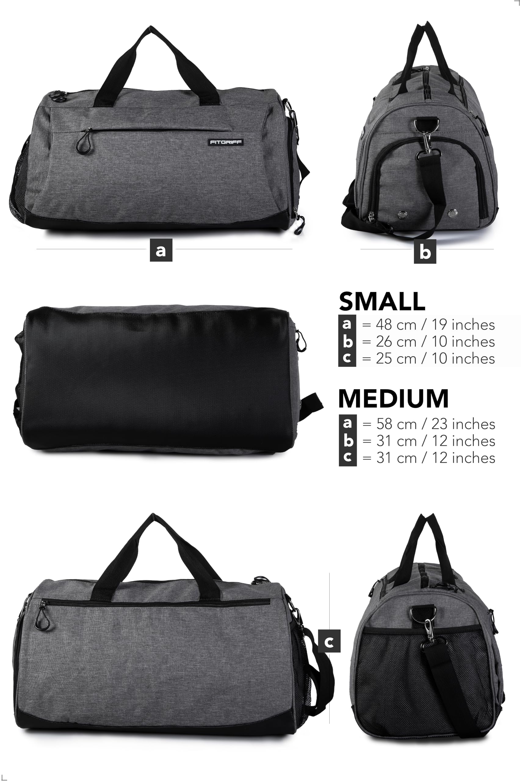 Fitgriff® Gym Bag with Shoe & Wet Compartment
