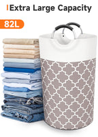 Collapsible Hamper Bag - Grey - Laundry Baskets by Handbags Specialist Headquarter | Available at Handbags Specialist Headquarter