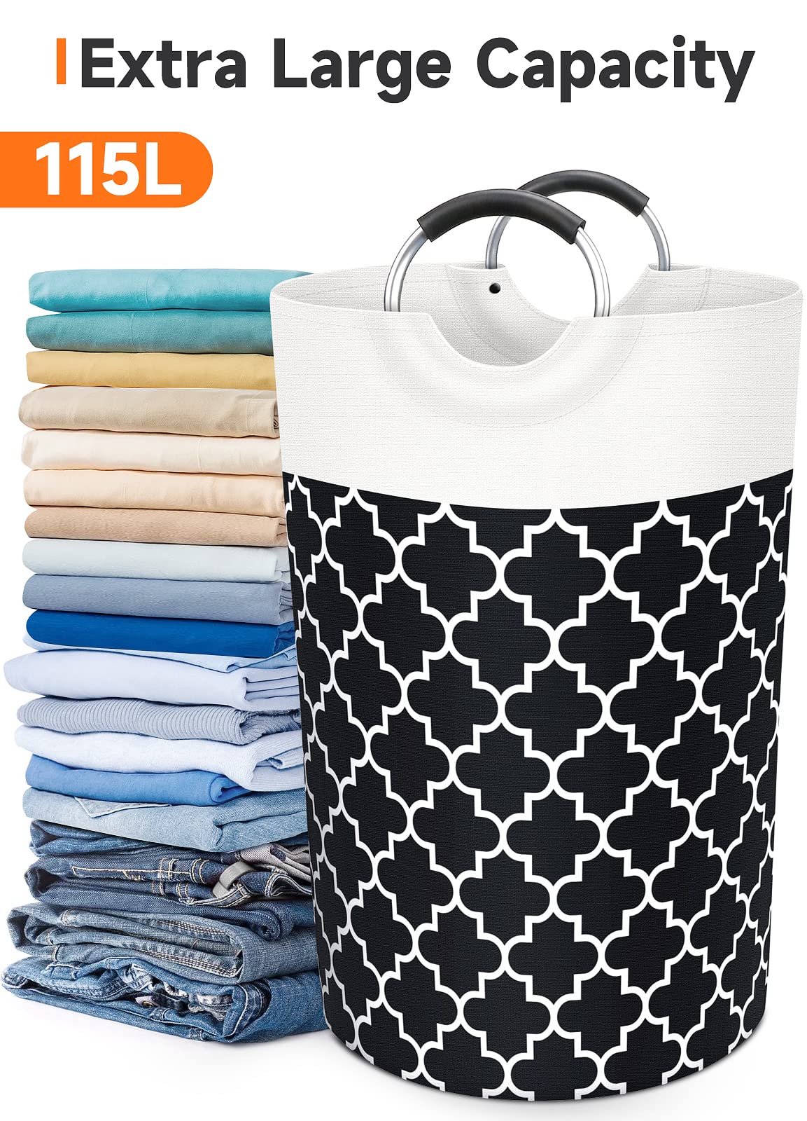 Collapsible Hamper Bag - Grey - Laundry Baskets by Handbags Specialist Headquarter | Available at Handbags Specialist Headquarter