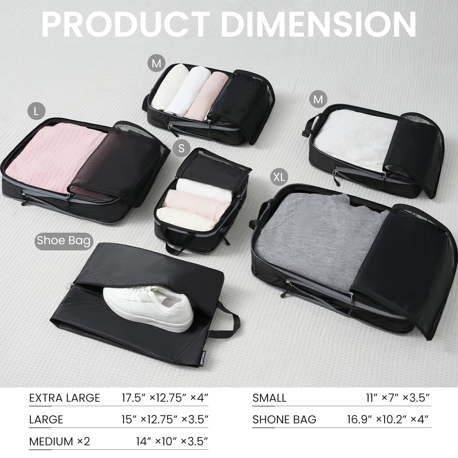 BAGAIL Travel Compression Cubes Set for Packing Ease -  by Handbags Specialist Headquarter | Available at Handbags Specialist Headquarter