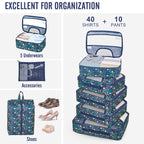 Veken Travel Cubes - 8 Piece Set - Luggage Travel Bags by Handbags Specialist Headquarter | Available at Handbags Specialist Headquarter