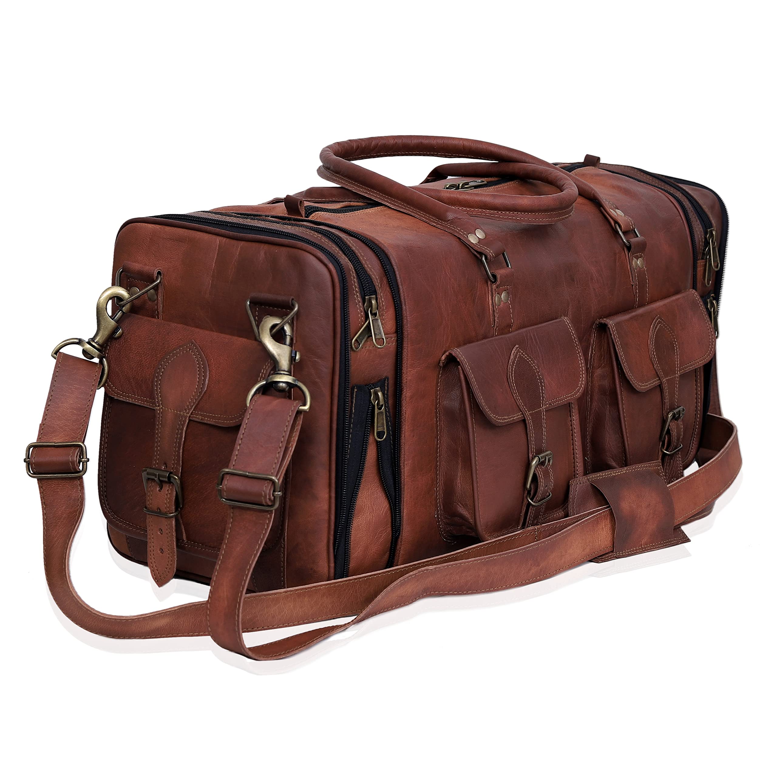 Vintage Leather 32 Handmade Travel Duffle Bag