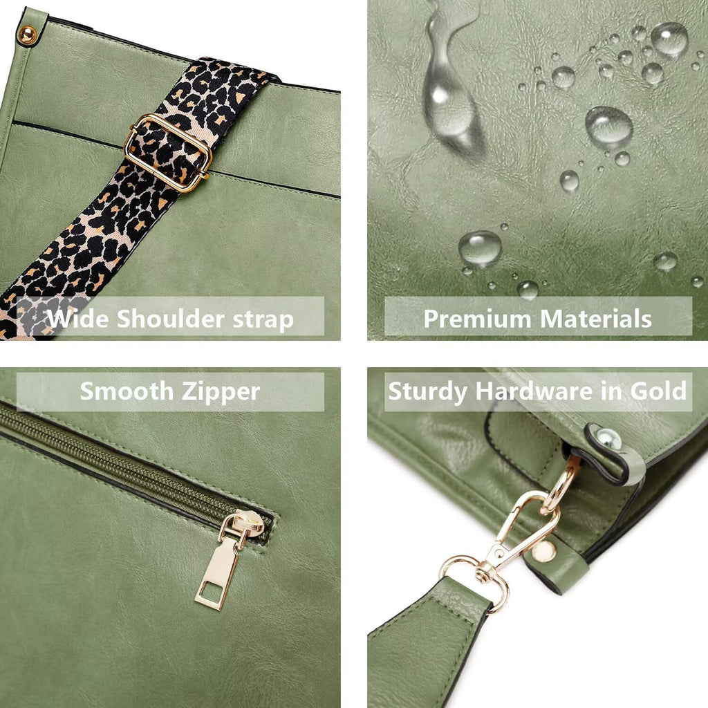 AUYOCO Chic Vegan Leather Crossbody Bag with Strap -  by Handbags Specialist Headquarter | Available at Handbags Specialist Headquarter