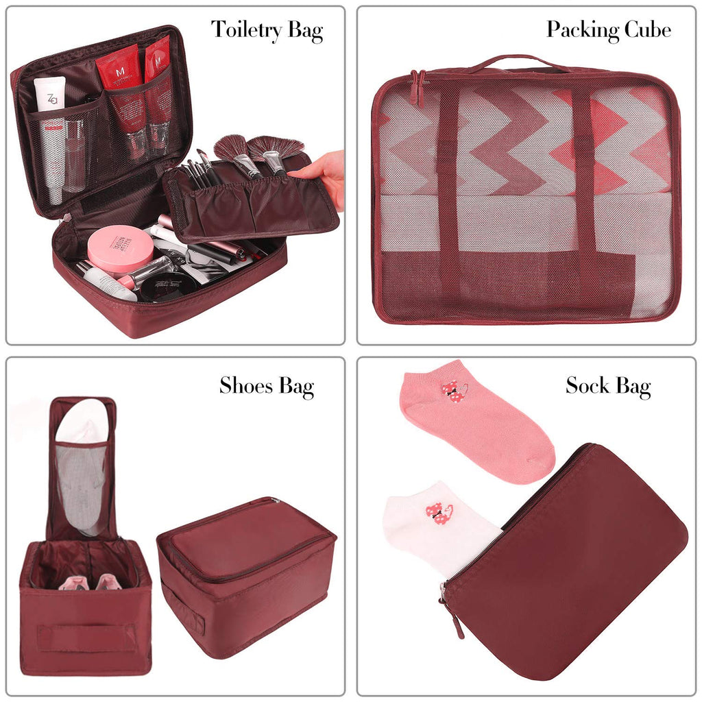 TravelMate 8-Piece Packing Cubes - Luggage Travel Bags by Handbags Specialist Headquarter | Available at Handbags Specialist Headquarter
