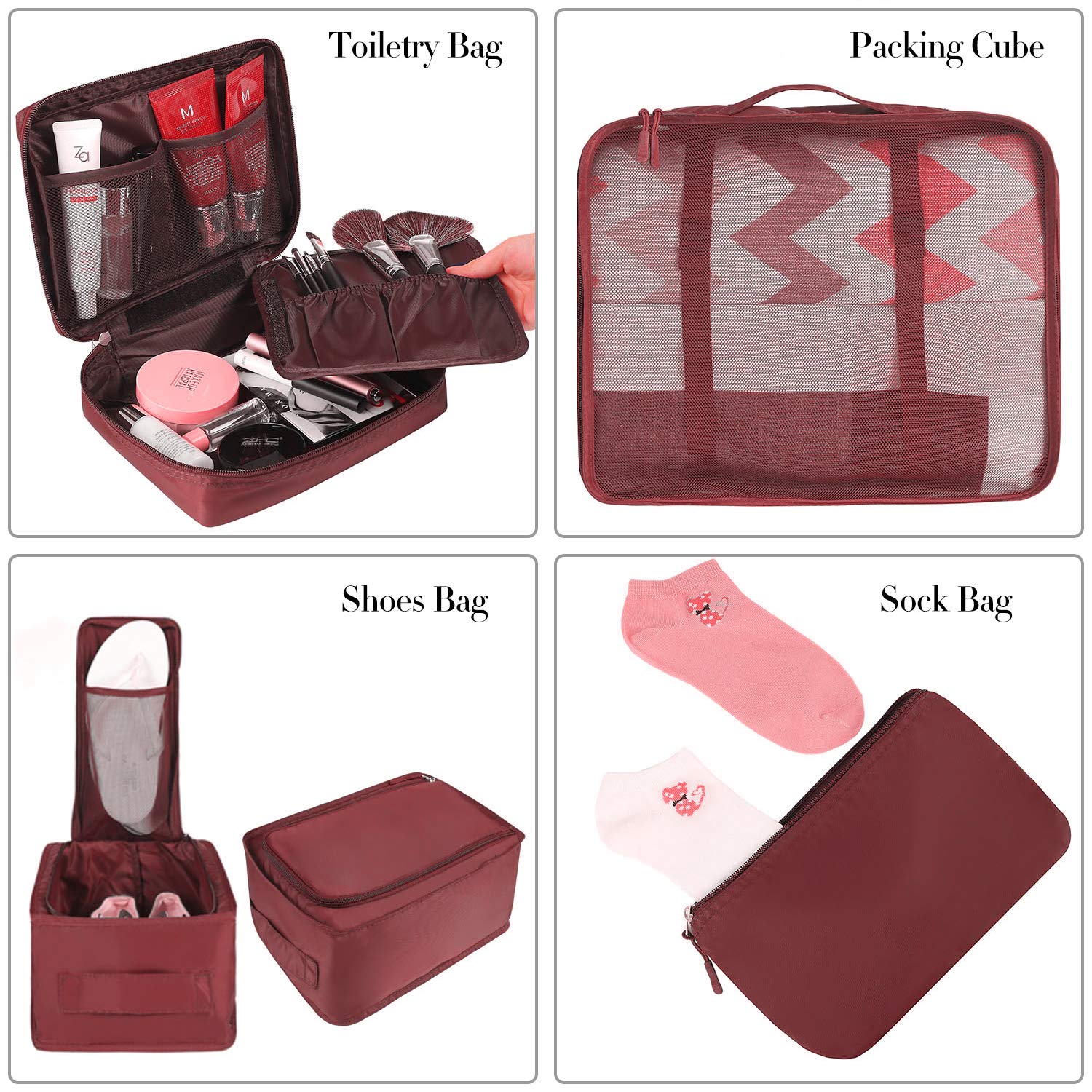 TravelMate 8-Piece Packing Cubes - Luggage Travel Bags by Handbags Specialist Headquarter | Available at Handbags Specialist Headquarter