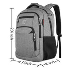 Volher Anti-Theft USB Laptop Backpack - Rose Red