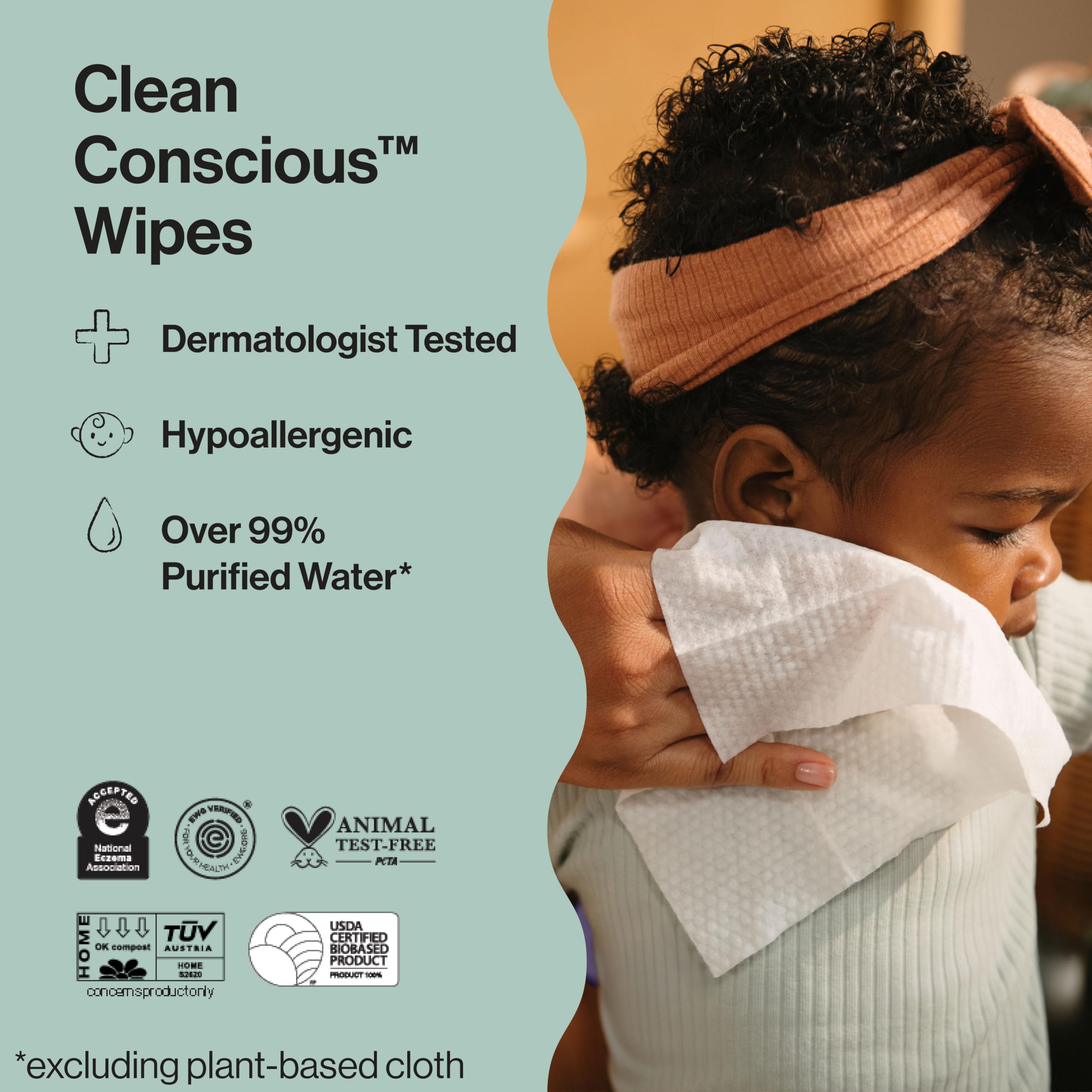 The Honest Company Hypoallergenic Multi-Use Baby Wipes for Sensitive Baby Skin, Pattern Play, 10 Count