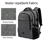 DUSLANG Travel Laptop Backpack with USB Port - Black - Backpack Bags by Handbags Specialist Headquarter | Available at Handbags Specialist Headquarter