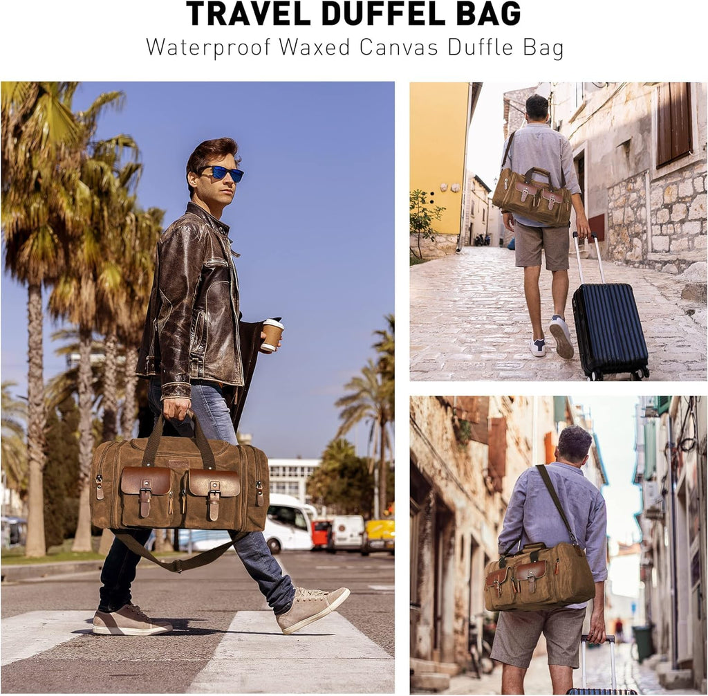 Wildroad 50L Waxed Canvas Waterproof Duffle Bag