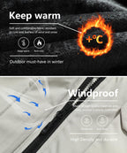 Men's Waterproof Warm Ski Snow Jacket Parka