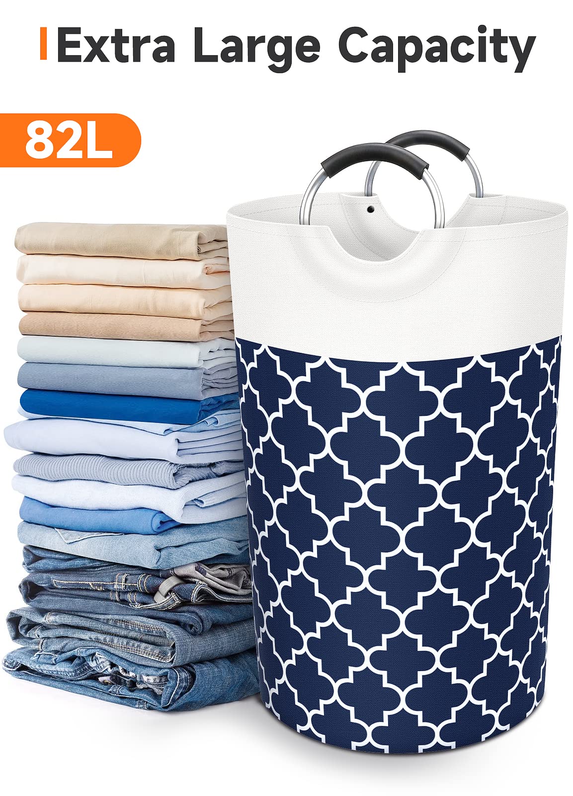 Collapsible Hamper Bag - Grey - Laundry Baskets by Handbags Specialist Headquarter | Available at Handbags Specialist Headquarter