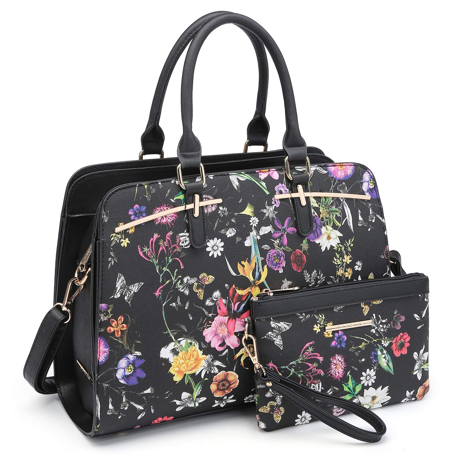 Women’s 2pc Tote & Wallet Handbag Set with 3 Compartments