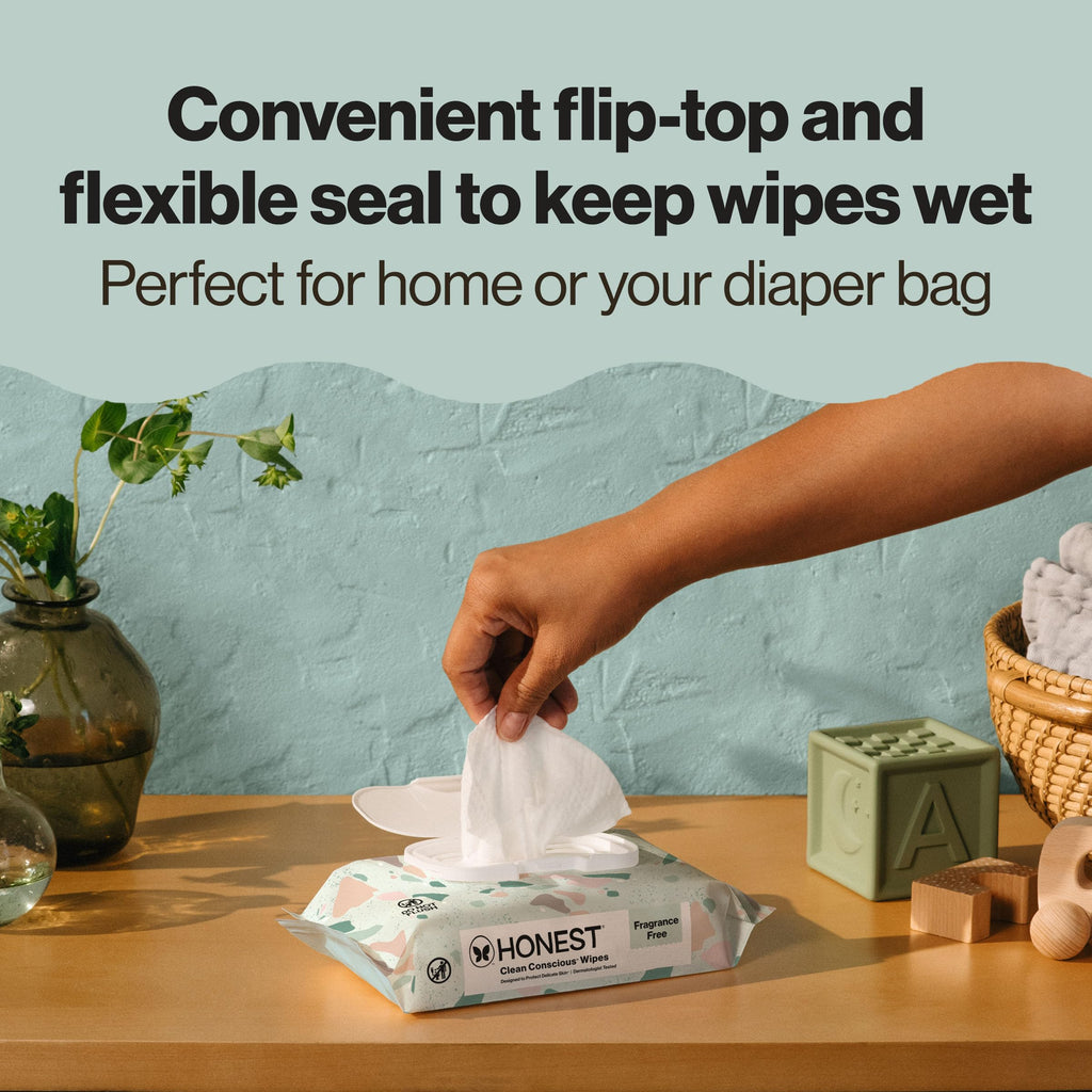 The Honest Company Hypoallergenic Multi-Use Baby Wipes for Sensitive Baby Skin, Pattern Play, 10 Count