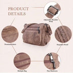 ELDA Chic Crossbody: Soft PU Leather Multi-Pocket Bag - Handbags by Handbags Specialist Headquarter | Available at Handbags Specialist Headquarter