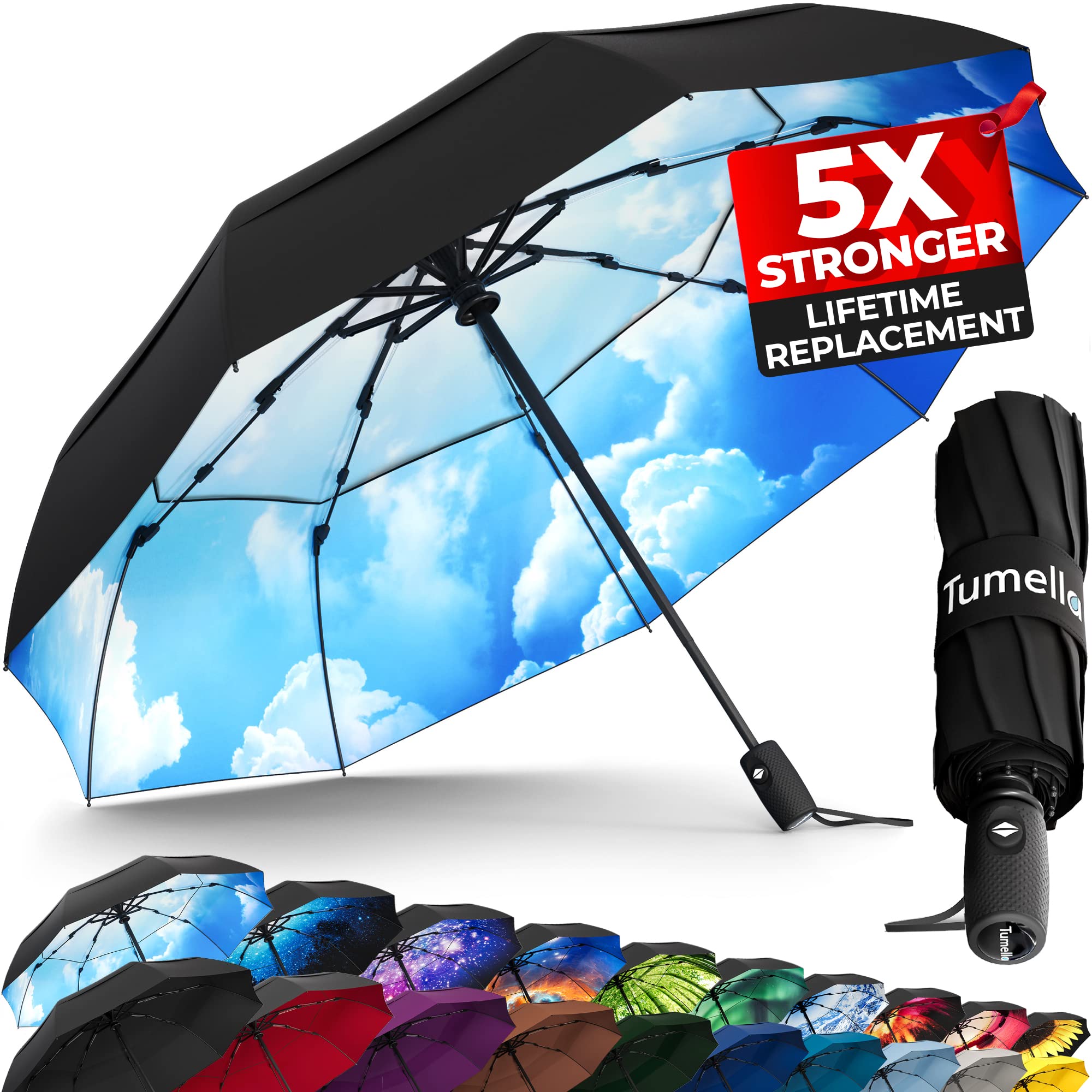 TUMELLA Elite Windproof Travel Umbrella -  by Handbags Specialist Headquarter | Available at Handbags Specialist Headquarter