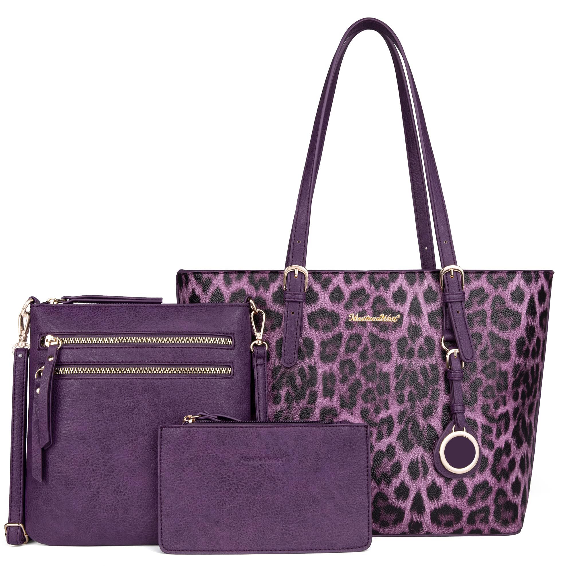 Leopard Luxe: Montana West 3pc Tote & Satchel Set