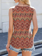 Printed Scoop Neck Wide Strap Tank - Tops by Trendsi | Available at Handbags Specialist Headquarter