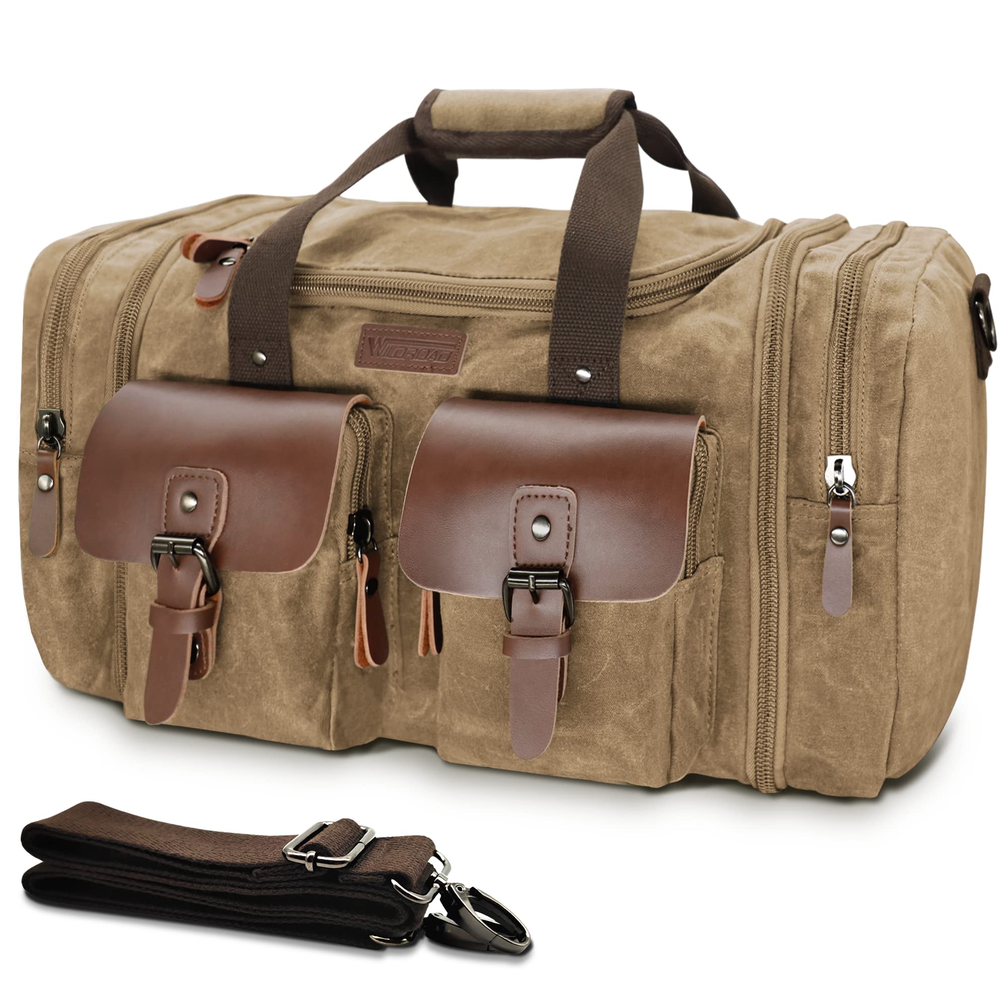 Wildroad 50L Waxed Canvas Waterproof Duffle Bag