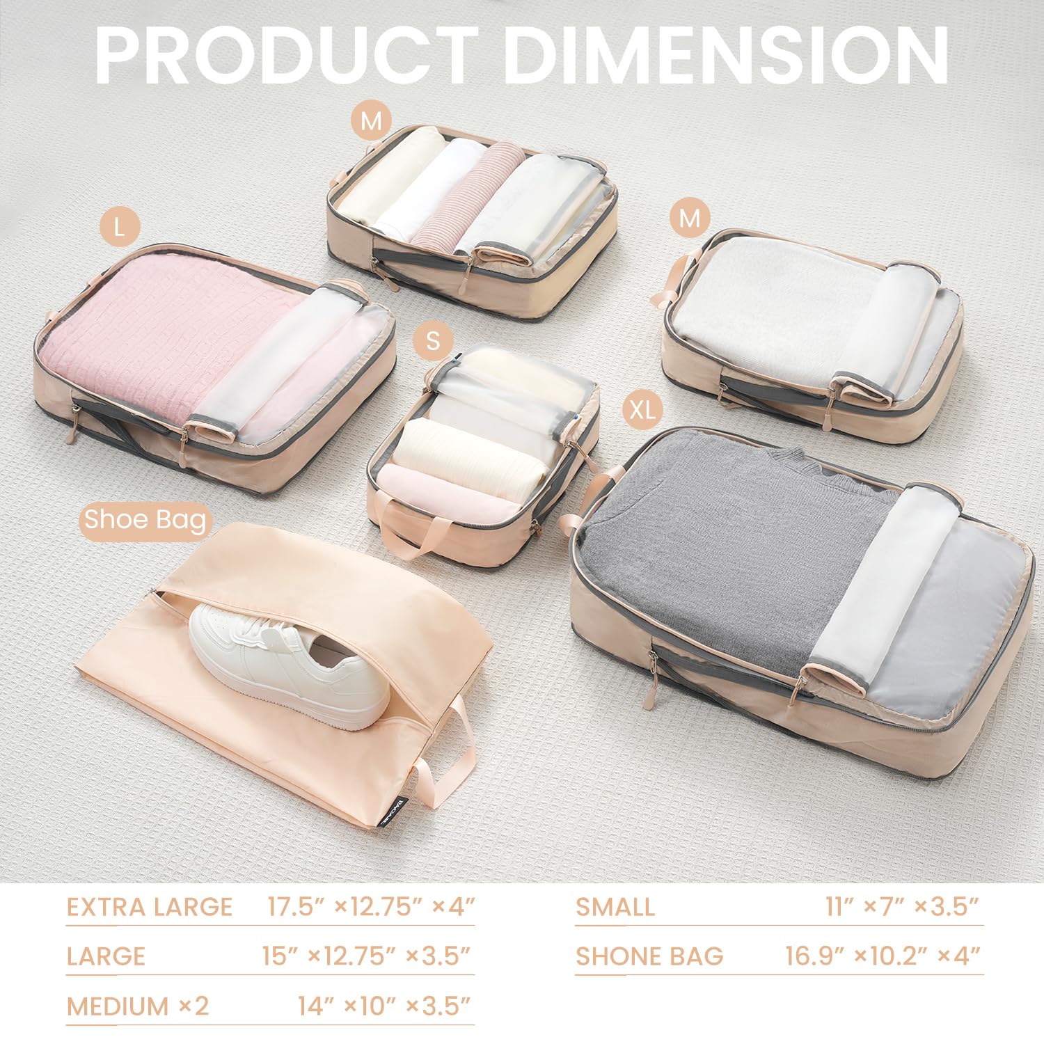 BAGAIL Travel Compression Cubes Set for Packing Ease -  by Handbags Specialist Headquarter | Available at Handbags Specialist Headquarter