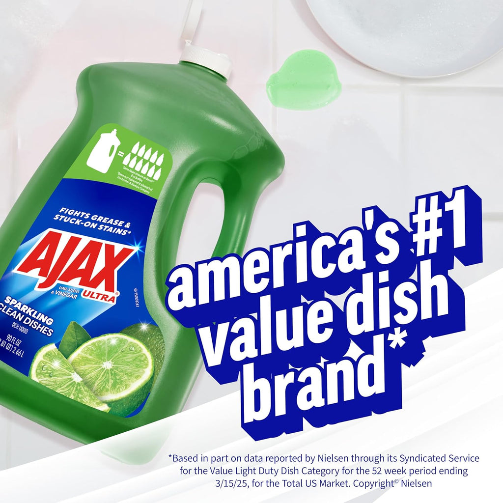 Ajax Fresh Lime Vinegar Dish Soap - 90oz Sparkle Clean - Dish Soap Liquid by Handbags Specialist Headquarter | Available at Handbags Specialist Headquarter