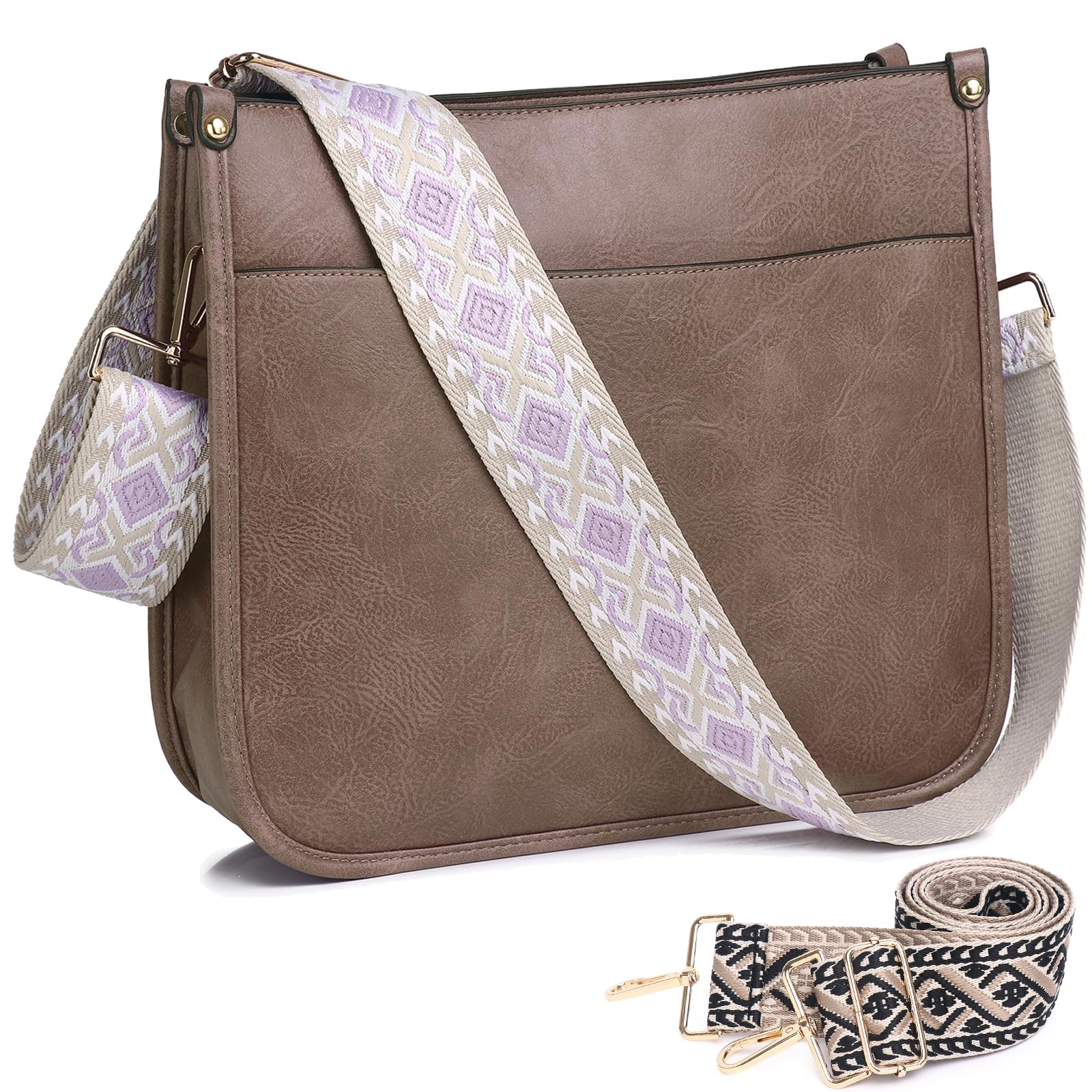 AUYOCO Chic Vegan Leather Crossbody Bag with Strap -  by Handbags Specialist Headquarter | Available at Handbags Specialist Headquarter