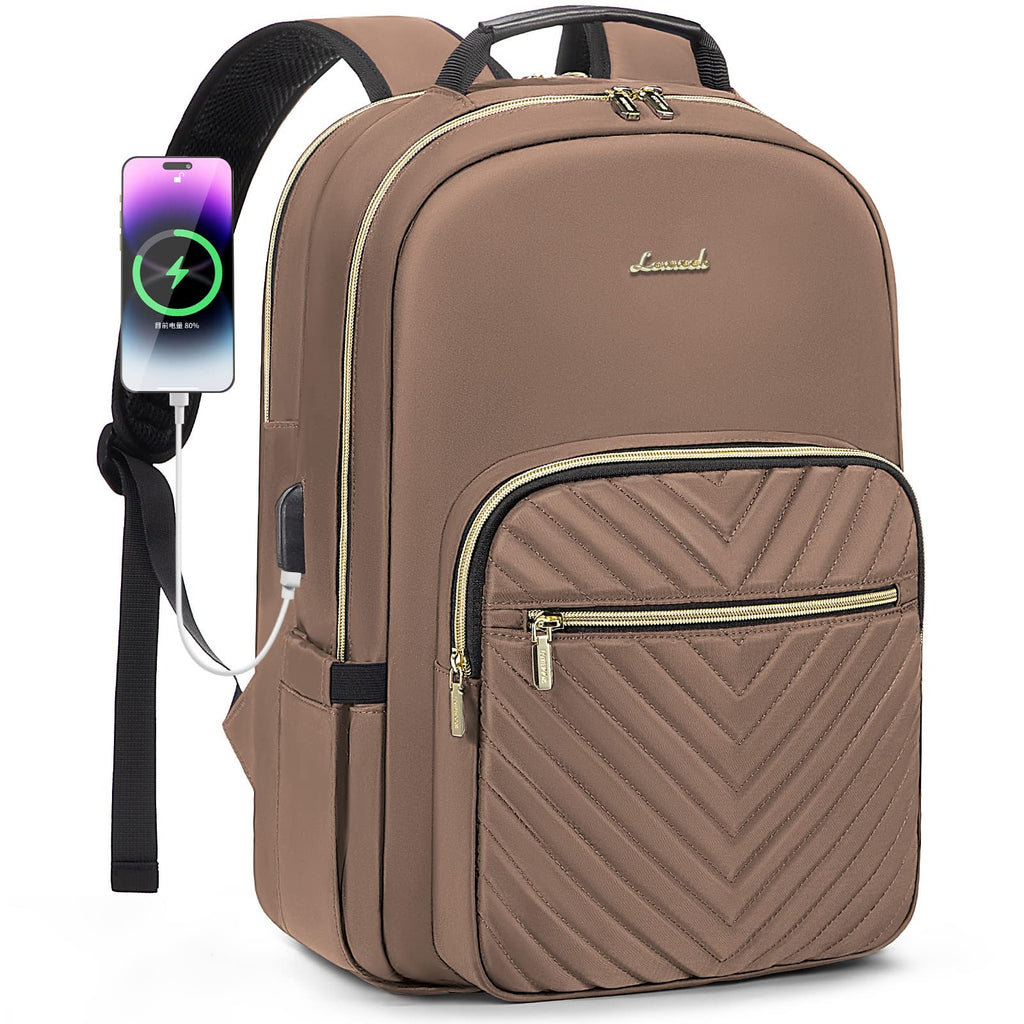 Chic Leather Laptop Backpack for Women - LoveVook - Backpack Bags by Handbags Specialist Headquarter | Available at Handbags Specialist Headquarter