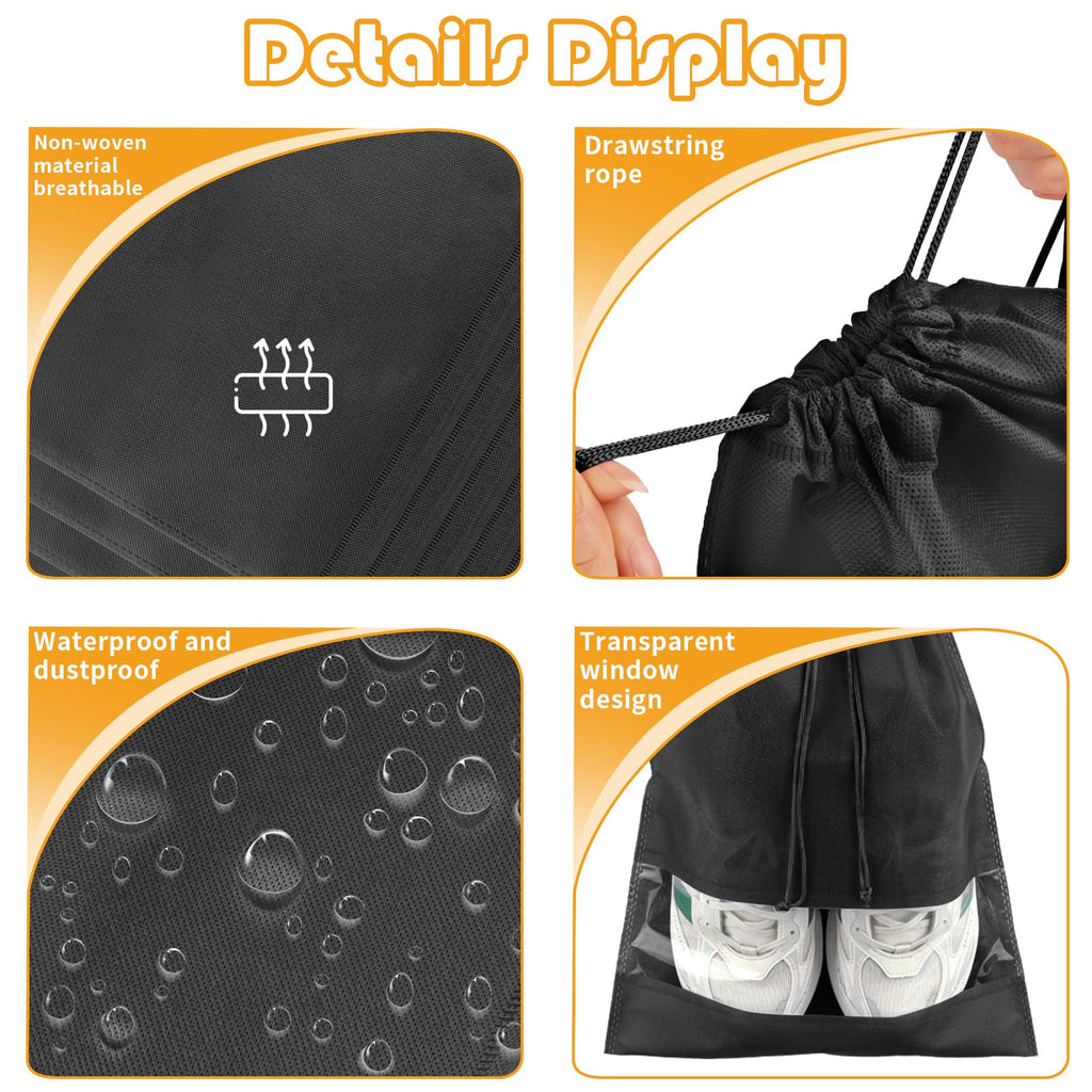 Travel Clear Shoe Bags - 5 Pack Waterproof Storage -  by Handbags Specialist Headquarter | Available at Handbags Specialist Headquarter