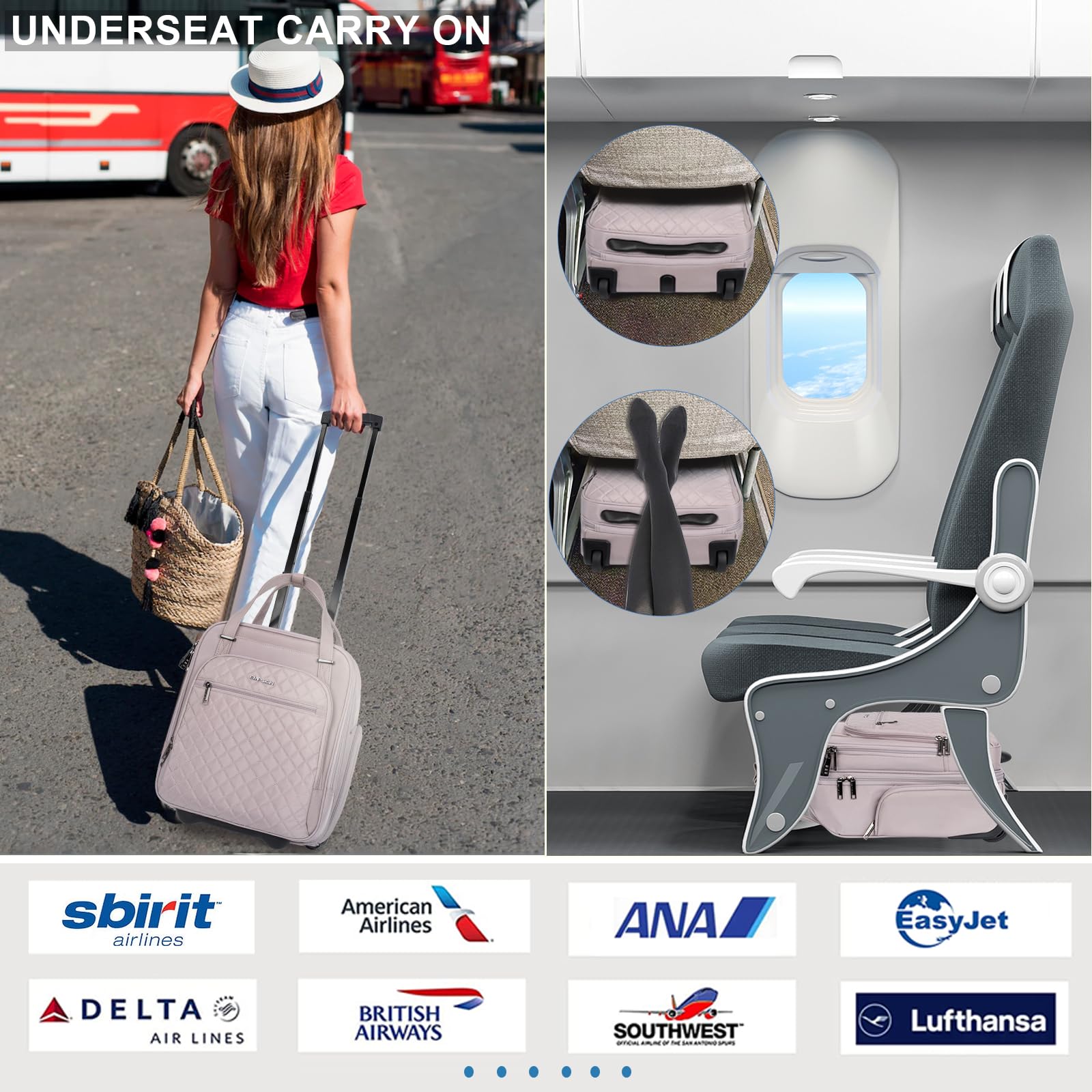 EMPSIGN 16 Wheeled Underseat Travel Bag -  by Handbags Specialist Headquarter | Available at Handbags Specialist Headquarter