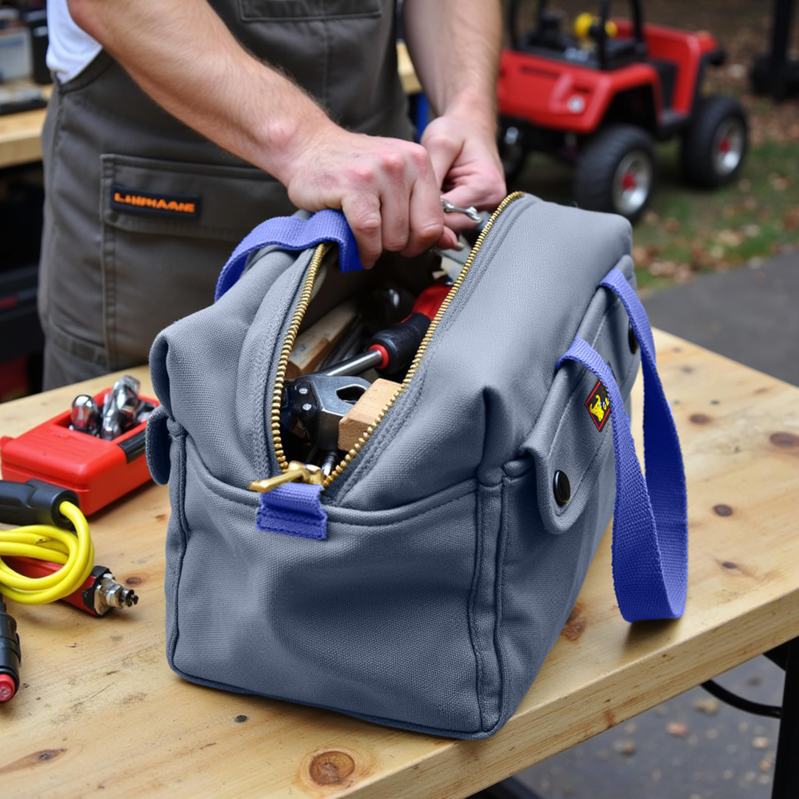 Waxed Canvas Military Duffle Bag, Olive Green