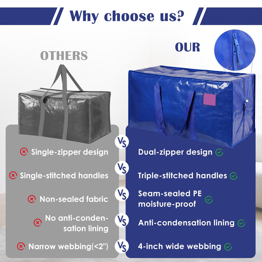 6 Pack XL Heavy Duty Moving Bags - Dark Blue