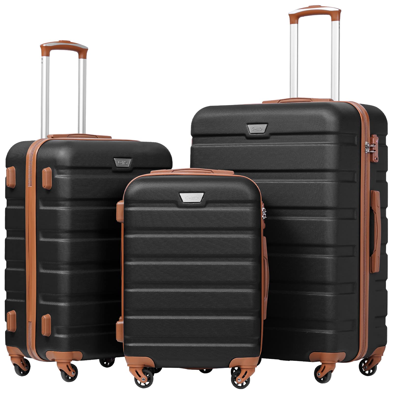 Coolife 3-Piece Hardshell Luggage Set - Navy