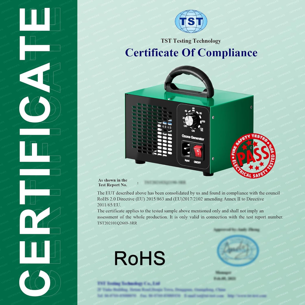 Industrial Ozone Generator 45,000mg/h Odor Clean