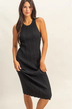 HYFVE Round Neck Bodycon Ribbed Knit Dress - Maxi Dress by Trendsi | Available at Handbags Specialist Headquarter