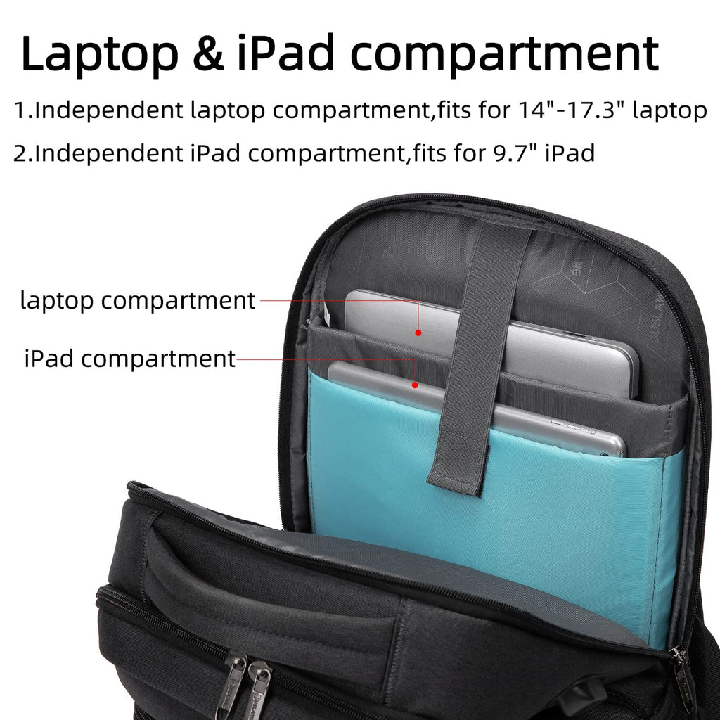DUSLANG Travel Laptop Backpack with USB Port - Black - Backpack Bags by Handbags Specialist Headquarter | Available at Handbags Specialist Headquarter