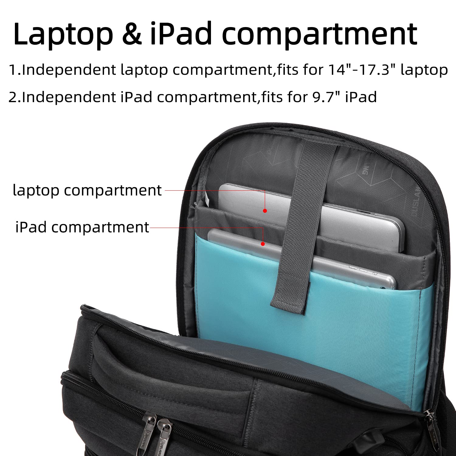 DUSLANG Travel Laptop Backpack with USB Port - Black - Backpack Bags by Handbags Specialist Headquarter | Available at Handbags Specialist Headquarter