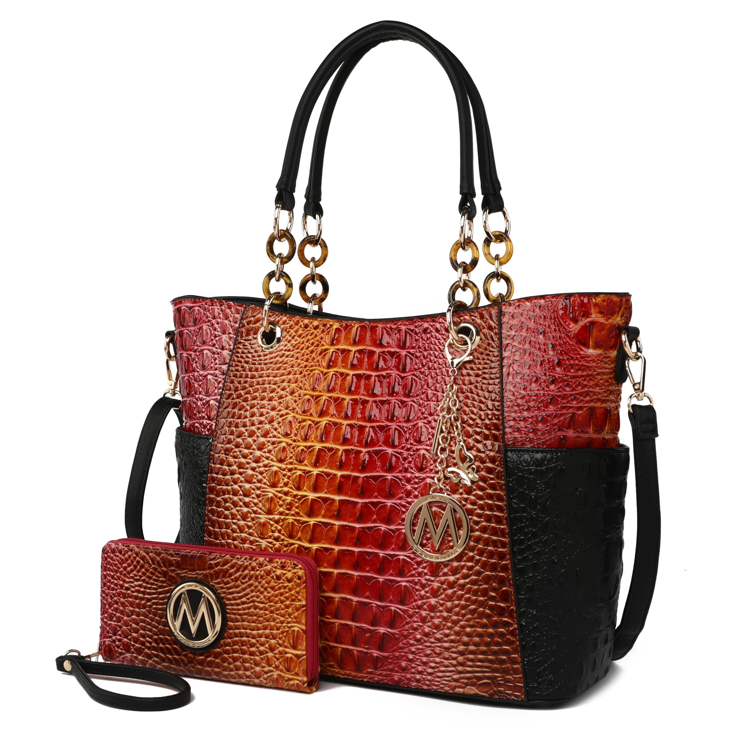 MKF Collection Vegan Leather Tote & Wallet Set