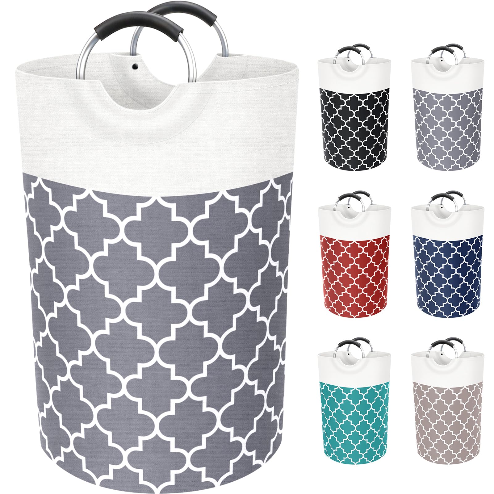 Collapsible Hamper Bag - Grey - Laundry Baskets by Handbags Specialist Headquarter | Available at Handbags Specialist Headquarter