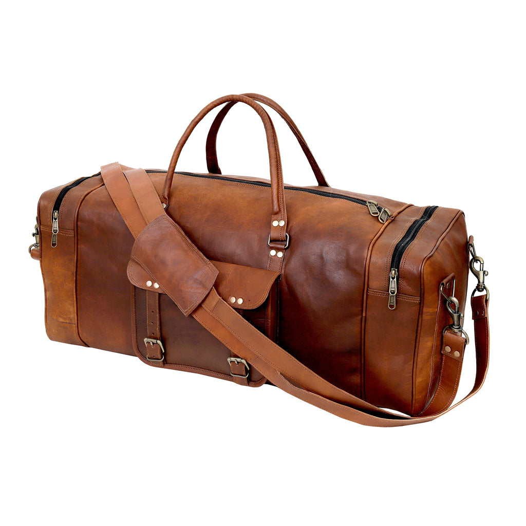 Leather Duffle Bag for Men - 21 Brown